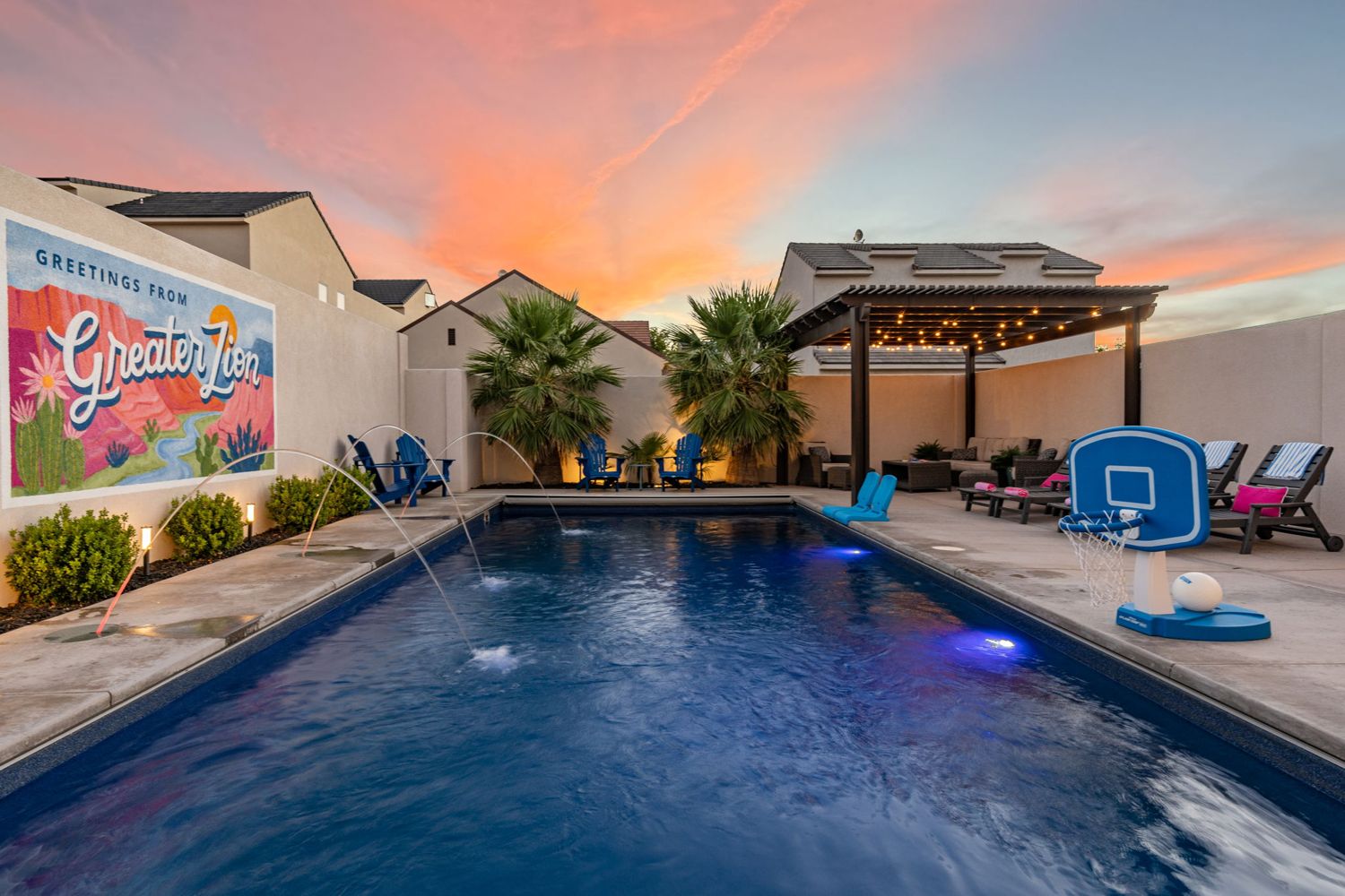 Pool at dusk